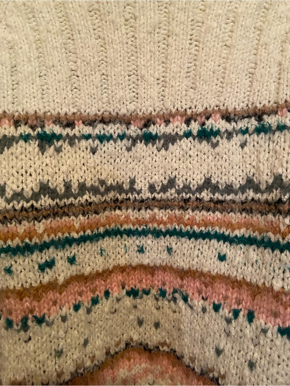 Anthropologie PilcroTurtleneck Sweater Cropped with Teal & Pink Accents - Picture 9 of 11